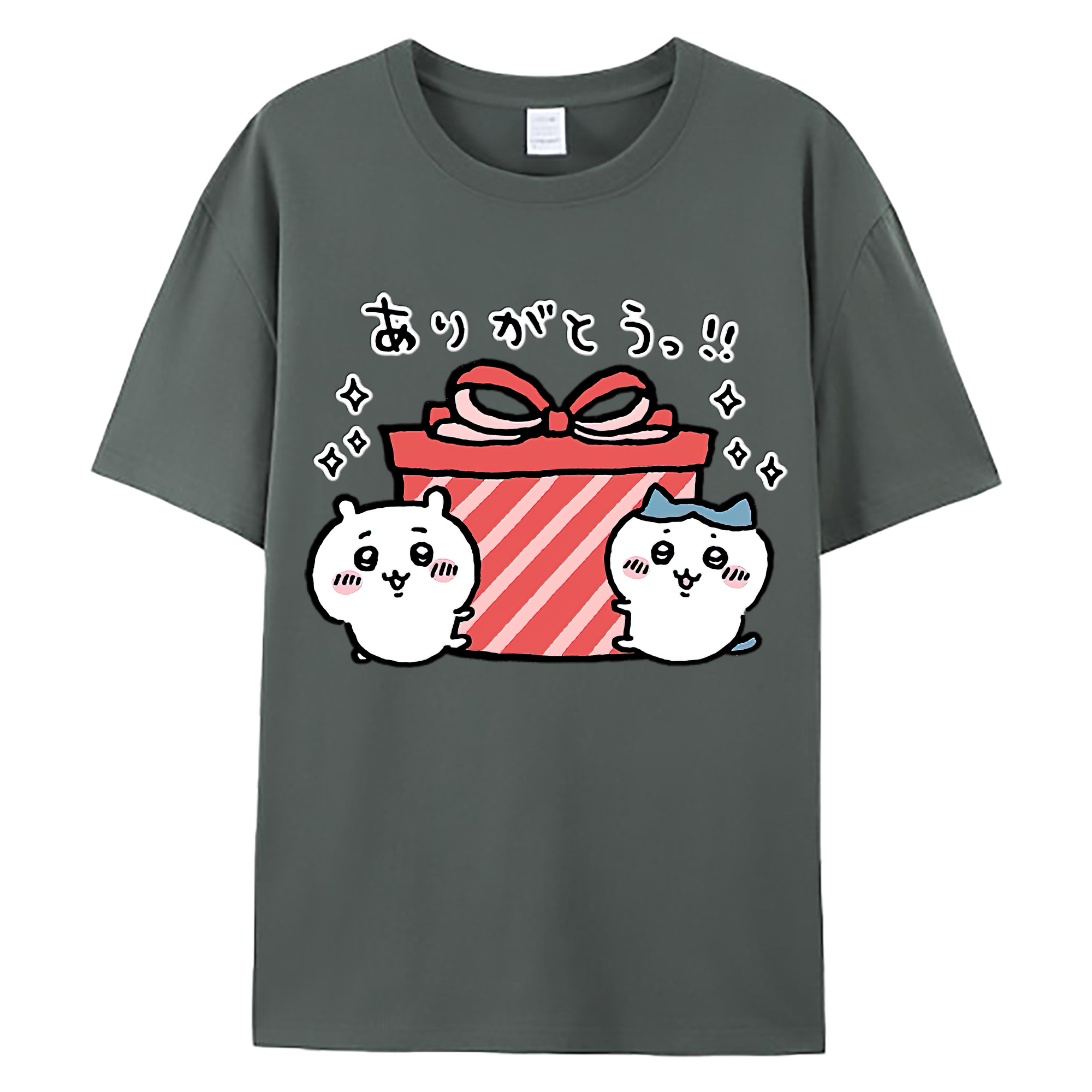 （画像用） ちいかわ ハチワレ Chii-kawa hachiware 綿100％ メンズ半袖Tシャツ｜肌触りやわらか＆通気性